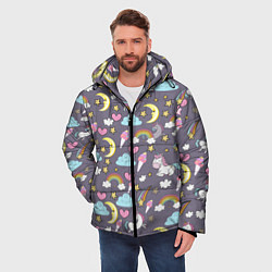 Куртка зимняя мужская Сказочный Пони, цвет: 3D-черный — фото 2