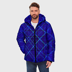 Куртка зимняя мужская Сине-черная геометрия 3D, цвет: 3D-черный — фото 2