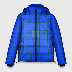 Куртка зимняя мужская Геометрия синяя 3D, цвет: 3D-черный