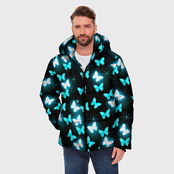 Куртка зимняя мужская Бабочки, цвет: 3D-светло-серый — фото 2