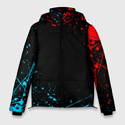 Куртка зимняя мужская БРЫЗГИ КРАСОК, цвет: 3D-черный