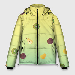 Куртка зимняя мужская Фруктовый салат, цвет: 3D-черный