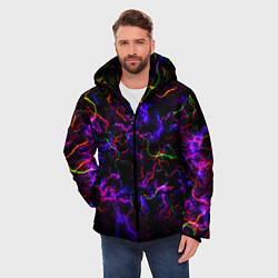 Куртка зимняя мужская Ночное Грозовое Небо, цвет: 3D-черный — фото 2