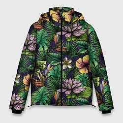 Куртка зимняя мужская Летние цветы, цвет: 3D-светло-серый