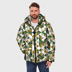 Куртка зимняя мужская Хипстерские треугольники, цвет: 3D-красный — фото 2