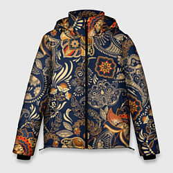 Мужская зимняя куртка Узор орнамент цветы этно
