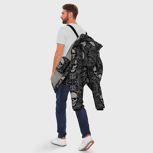 Мужская зимняя куртка Орнамент Черепа / 3D-Светло-серый – фото 5