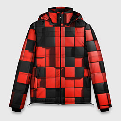 Куртка зимняя мужская КУБИКИ 3D, цвет: 3D-красный