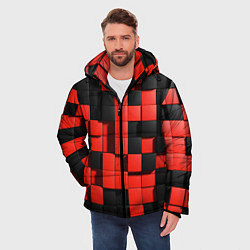 Куртка зимняя мужская КУБИКИ 3D, цвет: 3D-красный — фото 2