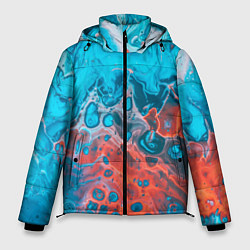 Куртка зимняя мужская Цветные разводы, цвет: 3D-черный