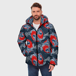 Куртка зимняя мужская Japanese carp, цвет: 3D-светло-серый — фото 2