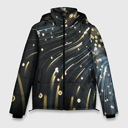 Куртка зимняя мужская Абстракция искры полосы боке, цвет: 3D-черный