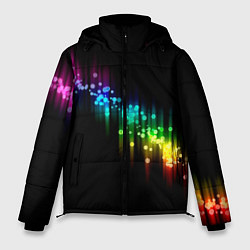 Куртка зимняя мужская Абстракция черный разноцветный, цвет: 3D-красный