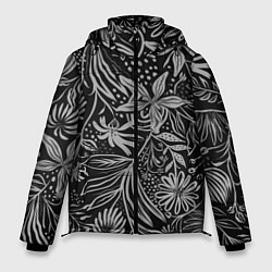 Куртка зимняя мужская Флора Черно Белая, цвет: 3D-черный