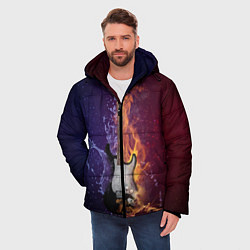 Куртка зимняя мужская Гитара огня, цвет: 3D-светло-серый — фото 2