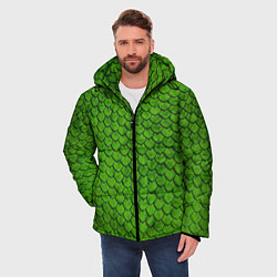 Куртка зимняя мужская Зелёная чешуя, цвет: 3D-черный — фото 2