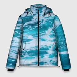 Куртка зимняя мужская Вода волны пена море, цвет: 3D-черный