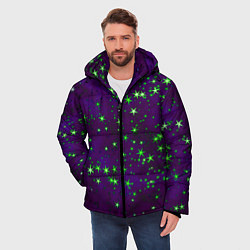 Куртка зимняя мужская Звездное небо арт, цвет: 3D-черный — фото 2