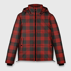 Куртка зимняя мужская Бордовая клетка, цвет: 3D-черный