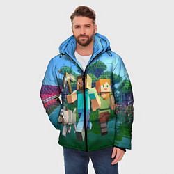 Куртка зимняя мужская Minecraft, цвет: 3D-светло-серый — фото 2
