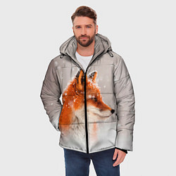 Куртка зимняя мужская Лиса и снег, цвет: 3D-черный — фото 2