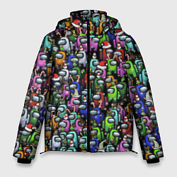 Куртка зимняя мужская Among Us С Новым Годом!, цвет: 3D-светло-серый