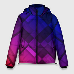 Куртка зимняя мужская Ромбы в градиенте, цвет: 3D-черный