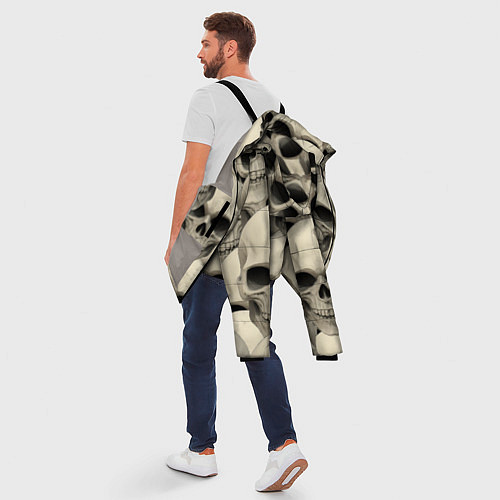 Мужская зимняя куртка Черепа 5 вариант / 3D-Светло-серый – фото 5