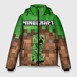 Куртка зимняя мужская MineCraft Крипер, цвет: 3D-светло-серый