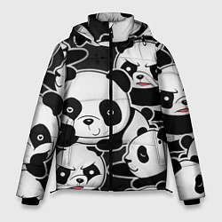 Куртка зимняя мужская Смешные панды, цвет: 3D-черный