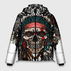 Куртка зимняя мужская Череп индейца, цвет: 3D-светло-серый