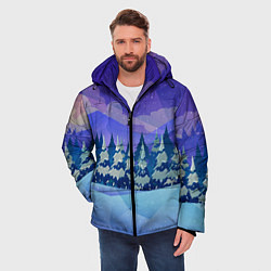 Куртка зимняя мужская Зимний лес, цвет: 3D-черный — фото 2