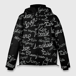 Куртка зимняя мужская BTS имена, цвет: 3D-черный