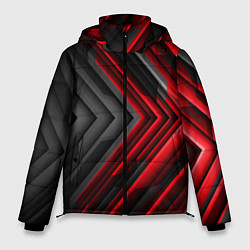 Куртка зимняя мужская Абстракция черно-красный свет, цвет: 3D-черный