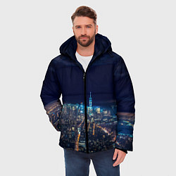 Куртка зимняя мужская Ночной город, цвет: 3D-черный — фото 2