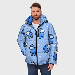 Куртка зимняя мужская Among Us - Синий цвет, цвет: 3D-красный — фото 2