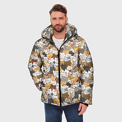 Куртка зимняя мужская Котики муркотики, цвет: 3D-светло-серый — фото 2
