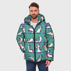 Куртка зимняя мужская Единороги Зарядка, цвет: 3D-светло-серый — фото 2
