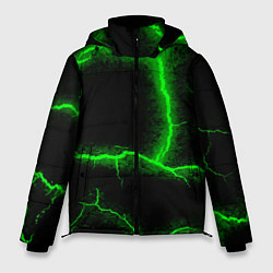 Куртка зимняя мужская К - 13 зелёная трещина 3D, цвет: 3D-черный
