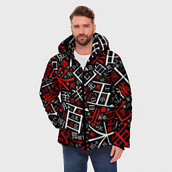 Куртка зимняя мужская КИТАЙСКИЕ ИЕРОГЛИФЫ, цвет: 3D-черный — фото 2