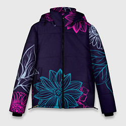Куртка зимняя мужская Красочные Цветы, цвет: 3D-красный