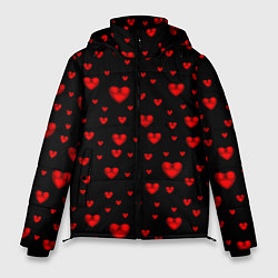 Мужская зимняя куртка Красные сердца