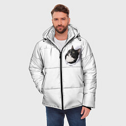 Куртка зимняя мужская КОТ В СЕРДЦЕ, цвет: 3D-черный — фото 2