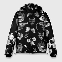 Куртка зимняя мужская КРОВОСТОК ТАТУИРОВКИ, цвет: 3D-черный