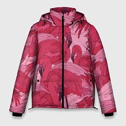 Мужская зимняя куртка Розовые фламинго