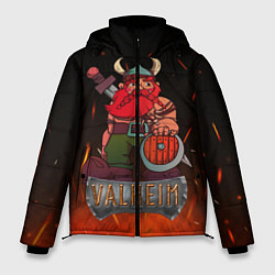 Куртка зимняя мужская Valheim викинг в огне, цвет: 3D-красный