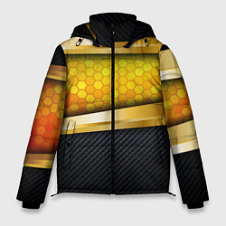 Куртка зимняя мужская 3D ЗОЛОТЫЕ СОТЫ БРОНЯ 3Д, цвет: 3D-светло-серый