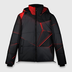 Куртка зимняя мужская Красные плиты 3D, цвет: 3D-красный