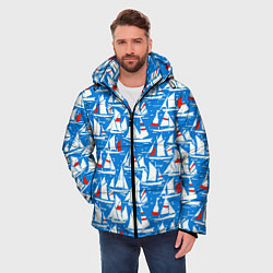 Куртка зимняя мужская Яхты, цвет: 3D-красный — фото 2