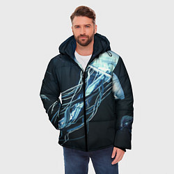Куртка зимняя мужская Рисунок медуза, цвет: 3D-светло-серый — фото 2